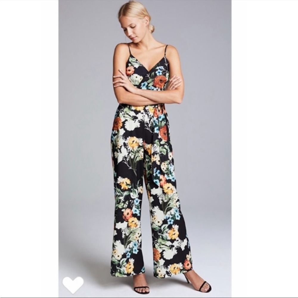 Yumi Kim Morning Glory First Class Jumpsuit Tie Waist Sleeveless V-Neck Wide Leg